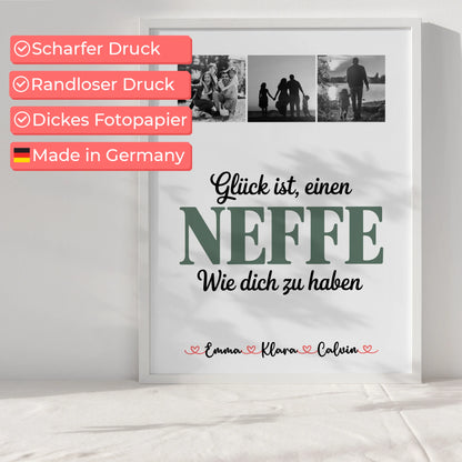 Liebes Poster Personalisiert Geschenk Fotocollage Neffe Glück Ist einen Neffe Wie Dich Zu Haben