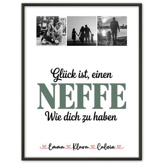 Liebes Poster Personalisiert Geschenk Fotocollage Neffe Glück Ist einen Neffe Wie Dich Zu Haben