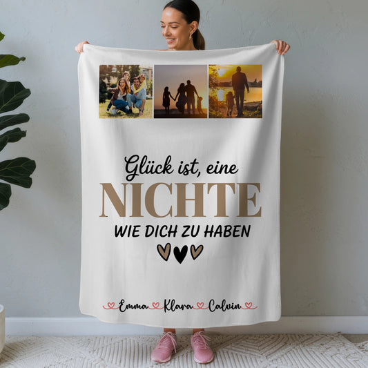 Namensdecke Fotocollage Nichte Glück Ist eine Nichte Wie Dich Zu Haben personalisiertes Geschenk 1