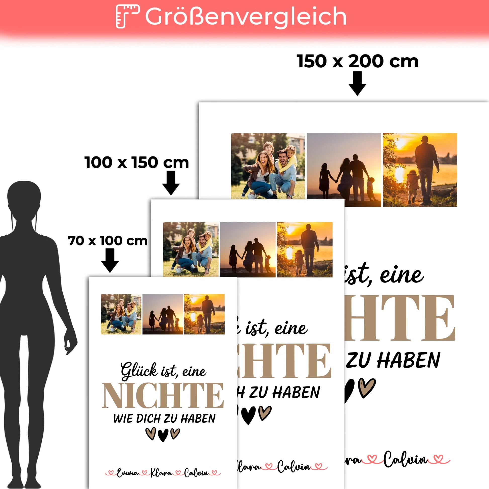 Namensdecke Fotocollage Nichte Glück Ist eine Nichte Wie Dich Zu Haben personalisiertes Geschenk 5