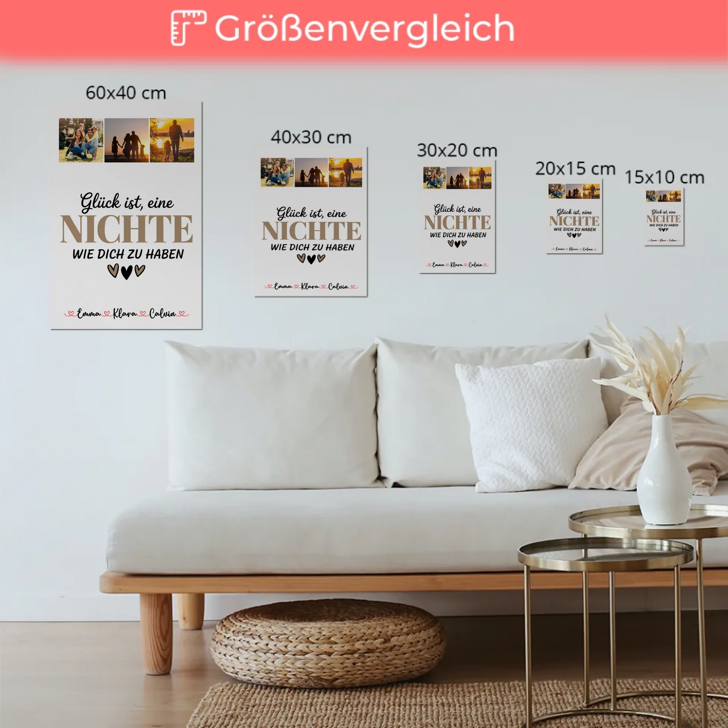 Personalisierte Fotoboard Magnet Wandbild Fotocollage Nichte Glück Ist eine Nichte Wie Dich Zu Haben