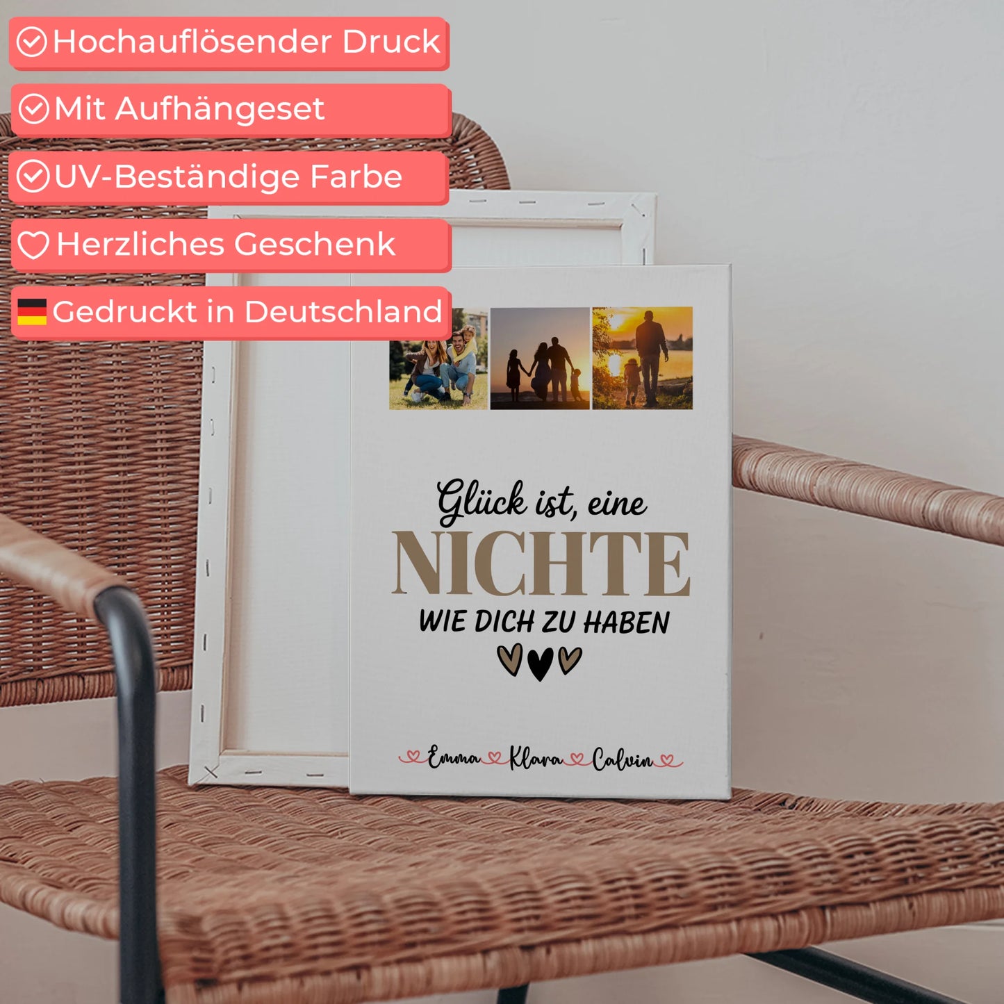 Personalisierte Leinwand Bild Fotocollage Nichte Glück Ist eine Nichte Wie Dich Zu Haben 5