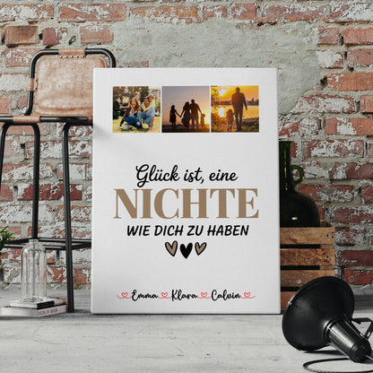Personalisierte Leinwand Bild Fotocollage Nichte Glück Ist eine Nichte Wie Dich Zu Haben 4