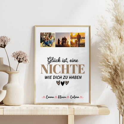 Poster Personalisiert Fotocollage Nichte Glück Ist eine Nichte Wie Dich Zu Haben Geschenk