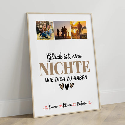 Poster Personalisiert Fotocollage Nichte Glück Ist eine Nichte Wie Dich Zu Haben Geschenk