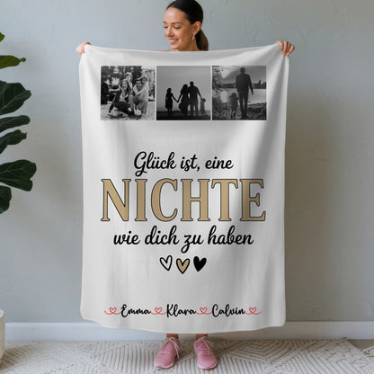 Personalisierte Decke Mit Namen Fotocollage für Nichte Glück Ist eine Nichte Wie Dich Zu Haben Geschenk 1
