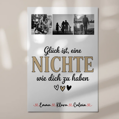 Fotoboard Poster Magnetisch Fotocollage für Nichte Glück Ist eine Nichte Wie Dich Zu Haben Geschenk