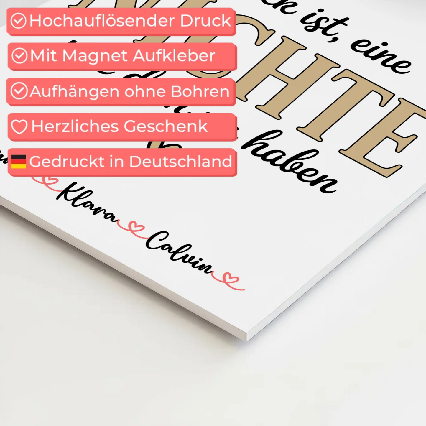 Fotoboard Poster Magnetisch Fotocollage für Nichte Glück Ist eine Nichte Wie Dich Zu Haben Geschenk