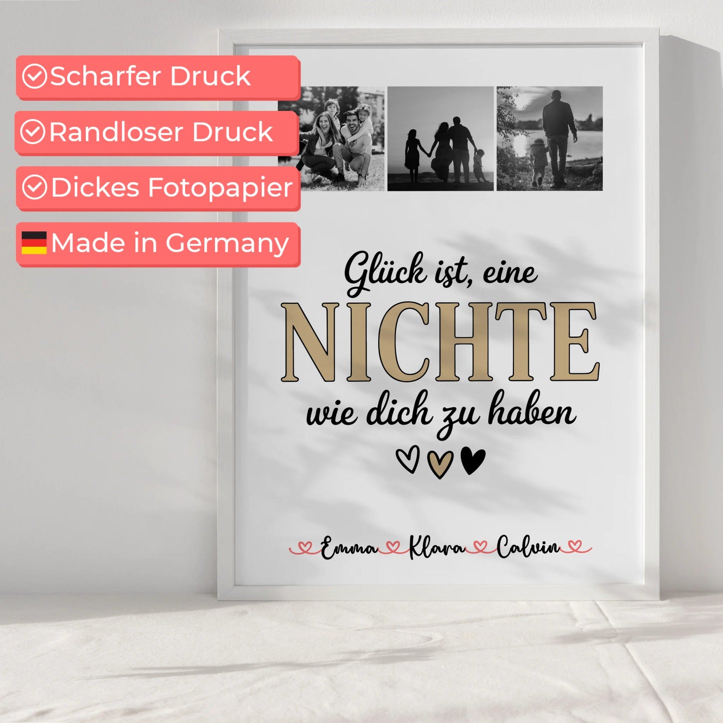 Personalisierte Fotocollage Großes Bild Aus Vielen Kleinen Für Nichte Glück Ist Eine Nichte Wie Dich Zu Haben