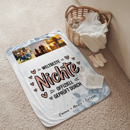 Namensdecke Nichte Fotocollage Weltbeste Nichte Offiziell Geprüft Durch 2