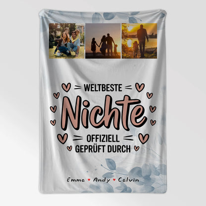 Namensdecke Nichte Fotocollage Weltbeste Nichte Offiziell Geprüft Durch 7