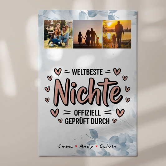Magnetposter Fotoboard Nichte Fotocollage Weltbeste Nichte Offiziell Geprüft Durch 1