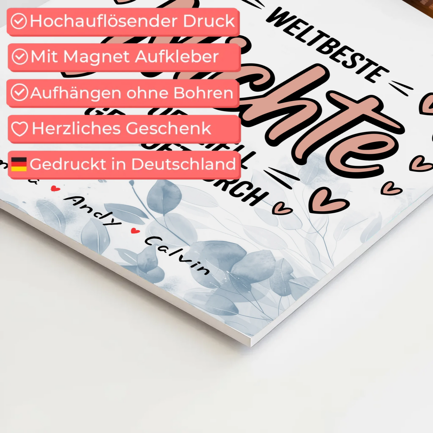 Magnetposter Fotoboard Nichte Fotocollage Weltbeste Nichte Offiziell Geprüft Durch 4