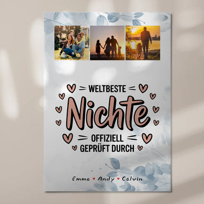 Magnetposter Fotoboard Nichte Fotocollage Weltbeste Nichte Offiziell Geprüft Durch 7
