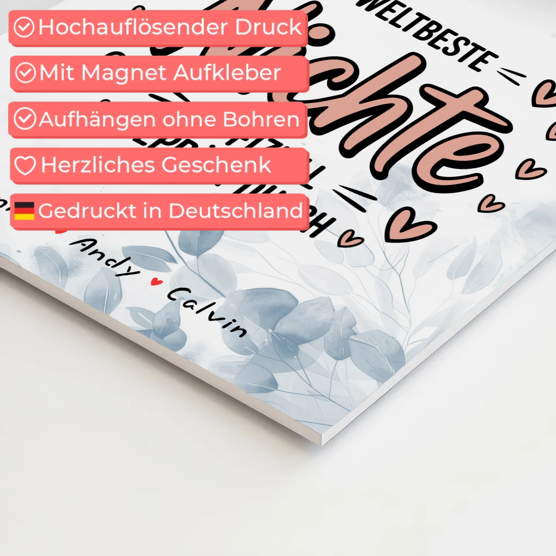 Magnetposter Fotoboard Nichte Fotocollage Weltbeste Nichte Offiziell Geprüft Durch 10