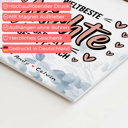 Magnetposter Fotoboard Nichte Fotocollage Weltbeste Nichte Offiziell Geprüft Durch