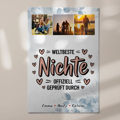 Magnetposter Fotoboard Nichte Fotocollage Weltbeste Nichte Offiziell Geprüft Durch