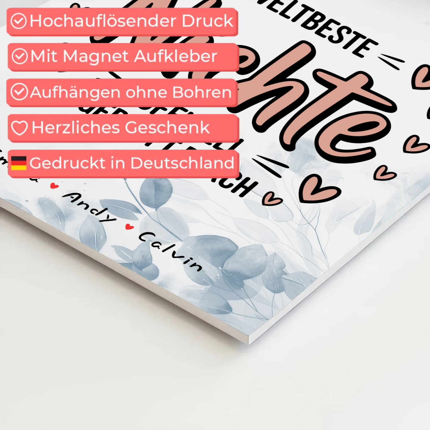 Magnetposter Fotoboard Nichte Fotocollage Weltbeste Nichte Offiziell Geprüft Durch