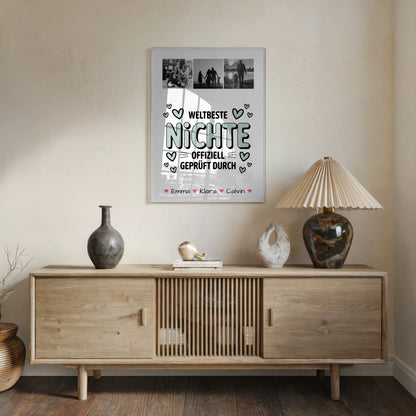 Personalisierte Geschenke für Nichte mit Foto Acrylglas Geschenk Fotocollage Weltbeste Nichte Offiziell Geprüft Durch 5