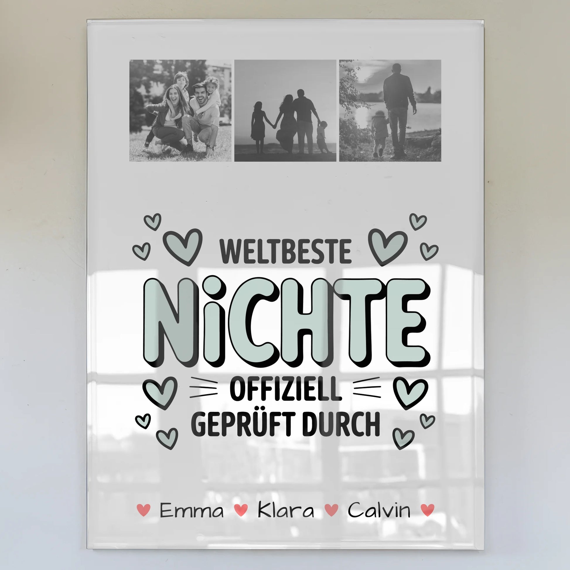 Personalisierte Geschenke für Nichte mit Foto Acrylglas Geschenk Fotocollage Weltbeste Nichte Offiziell Geprüft Durch 1