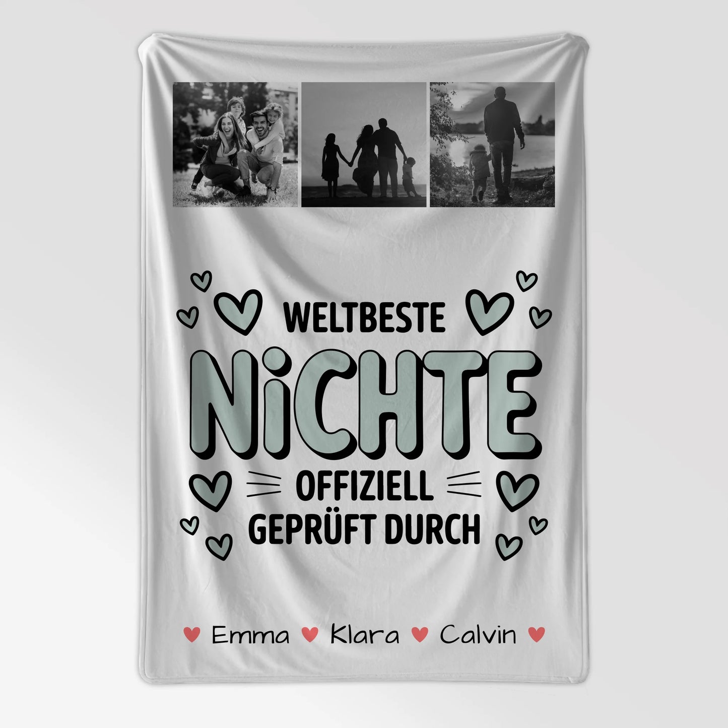 Kuscheldecke Mit Namen Und Motiv Geschenk Fotocollage Nichte Weltbeste Nichte Offiziell Geprüft Durch 7
