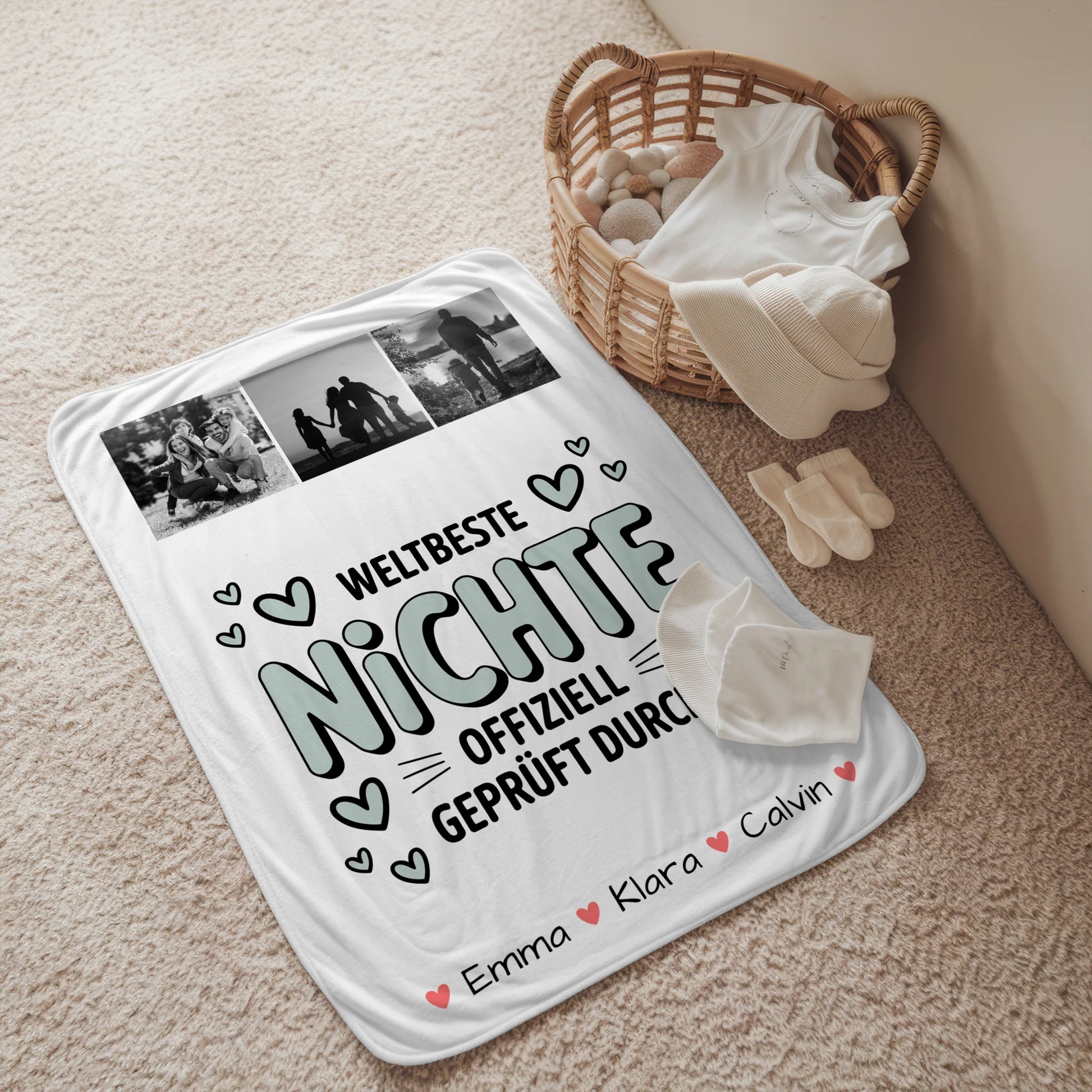 Kuscheldecke Mit Namen Und Motiv Geschenk Fotocollage Nichte Weltbeste Nichte Offiziell Geprüft Durch 2