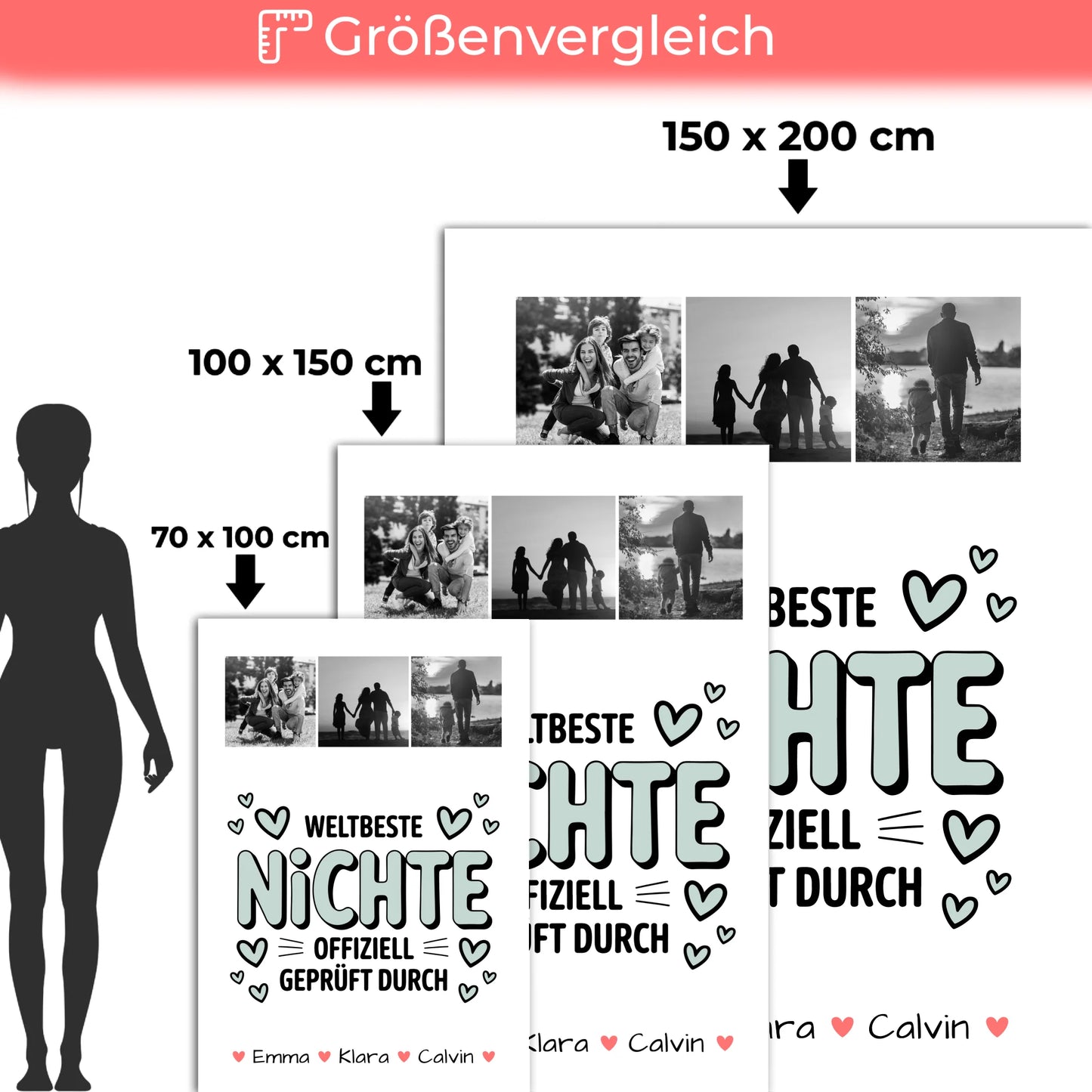 Kuscheldecke Mit Namen Und Motiv Geschenk Fotocollage Nichte Weltbeste Nichte Offiziell Geprüft Durch 5