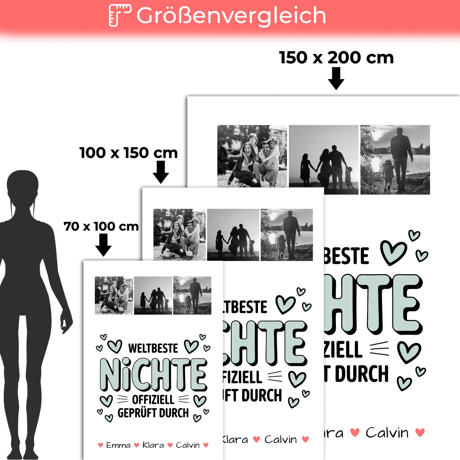 Kuscheldecke Mit Namen Und Motiv Geschenk Fotocollage Nichte Weltbeste Nichte Offiziell Geprüft Durch 5