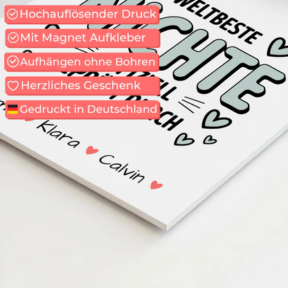 Magnetposter Fotoboard Geschenk Fotocollage Nichte Weltbeste Nichte Offiziell Geprüft Durch 10