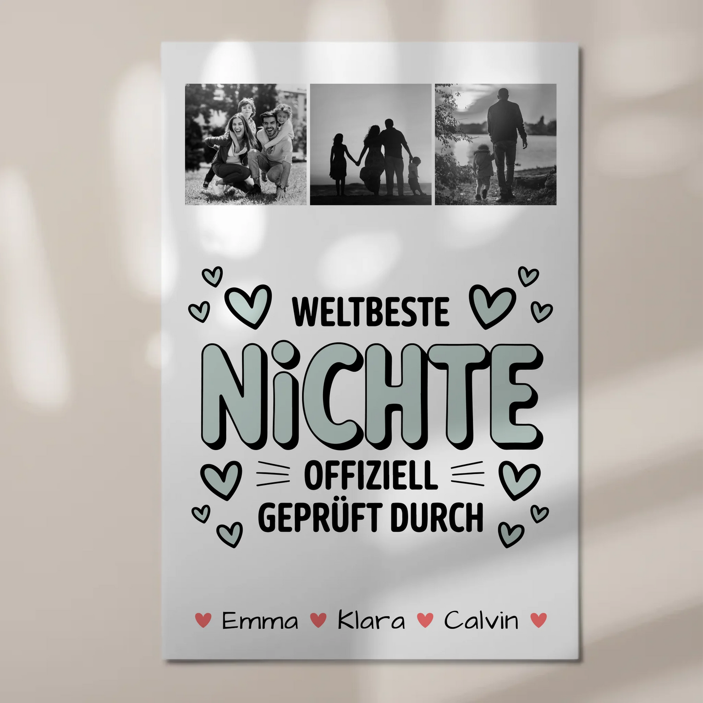 Magnetposter Fotoboard Geschenk Fotocollage Nichte Weltbeste Nichte Offiziell Geprüft Durch