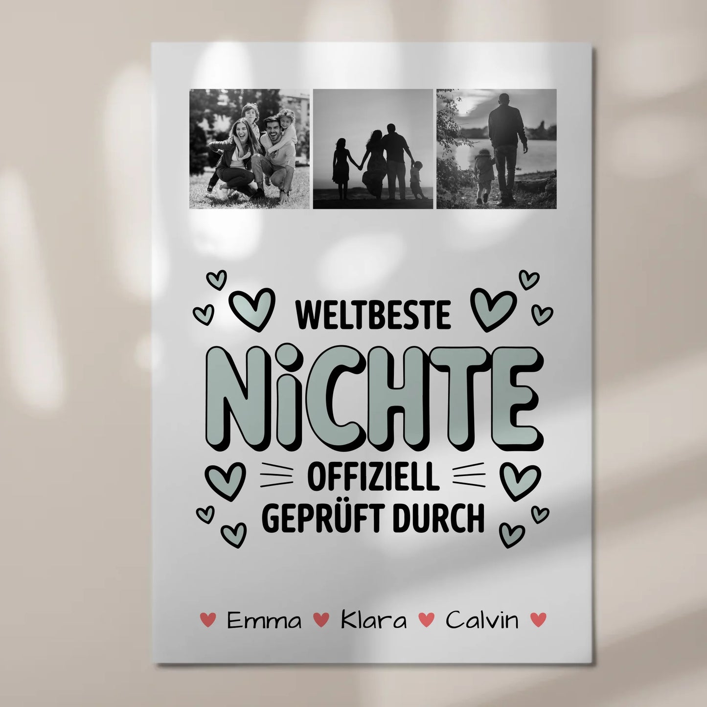 Magnetposter Fotoboard Geschenk Fotocollage Nichte Weltbeste Nichte Offiziell Geprüft Durch