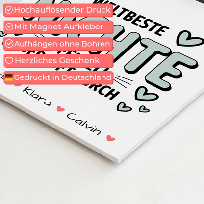 Magnetposter Fotoboard Geschenk Fotocollage Nichte Weltbeste Nichte Offiziell Geprüft Durch