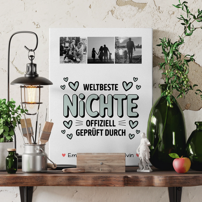 Leinwand Collagen Erstellen Geschenk Fotocollage Nichte Weltbeste Nichte Offiziell Geprüft Durch 3