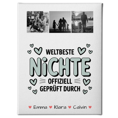 Leinwand Collagen Erstellen Geschenk Fotocollage Nichte Weltbeste Nichte Offiziell Geprüft Durch 1