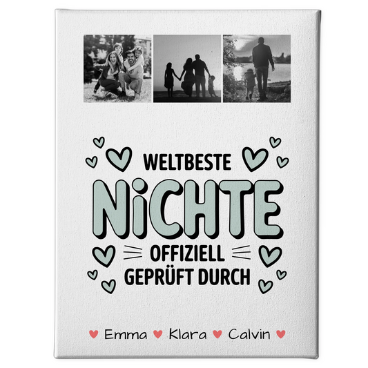 Leinwand Collagen Erstellen Geschenk Fotocollage Nichte Weltbeste Nichte Offiziell Geprüft Durch 1