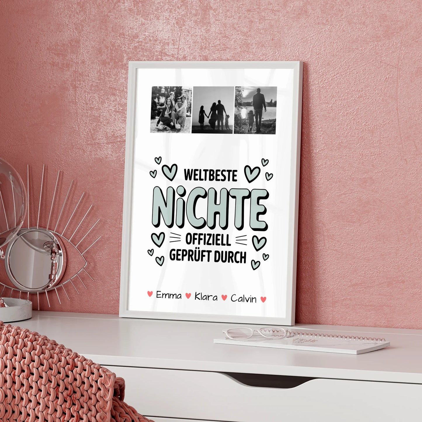 Karten Poster Personalisiert Geschenk Fotocollage Nichte Weltbeste Nichte Offiziell Geprüft Durch