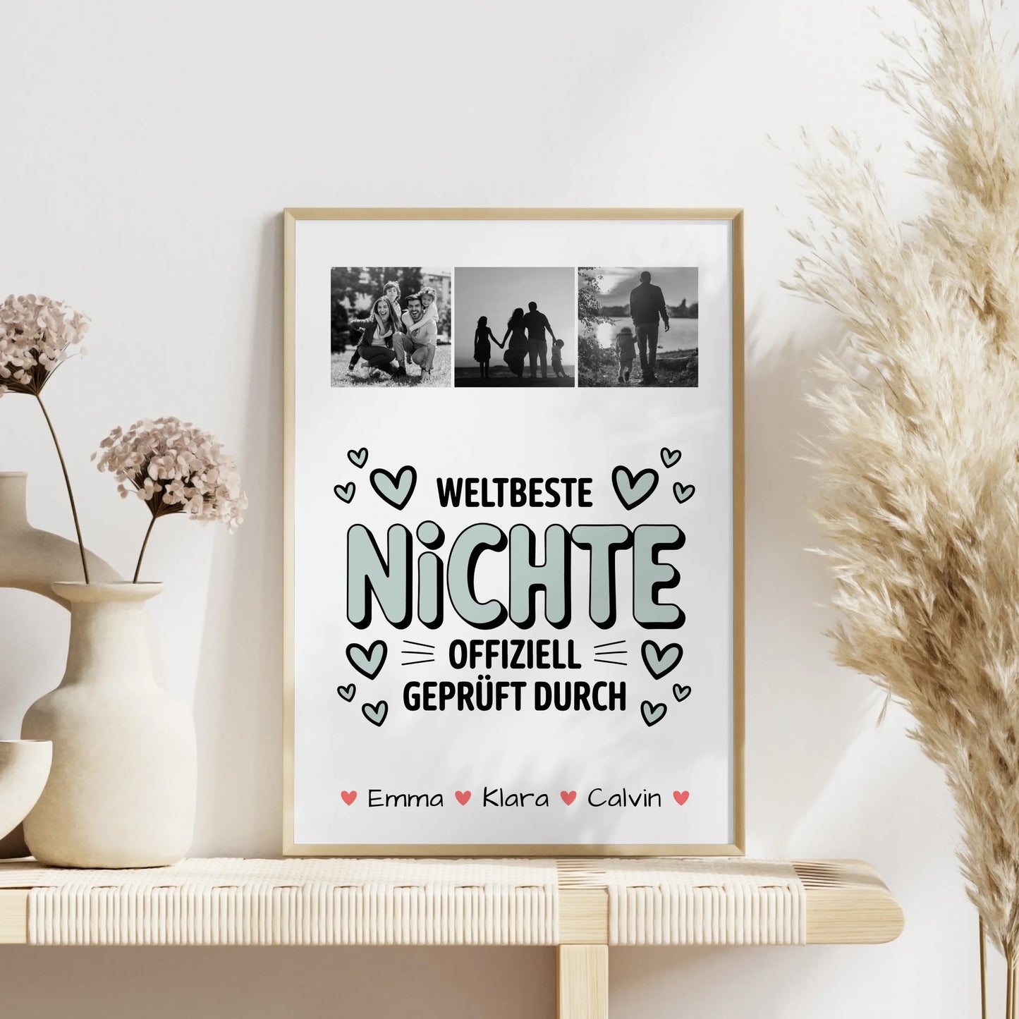 Karten Poster Personalisiert Geschenk Fotocollage Nichte Weltbeste Nichte Offiziell Geprüft Durch