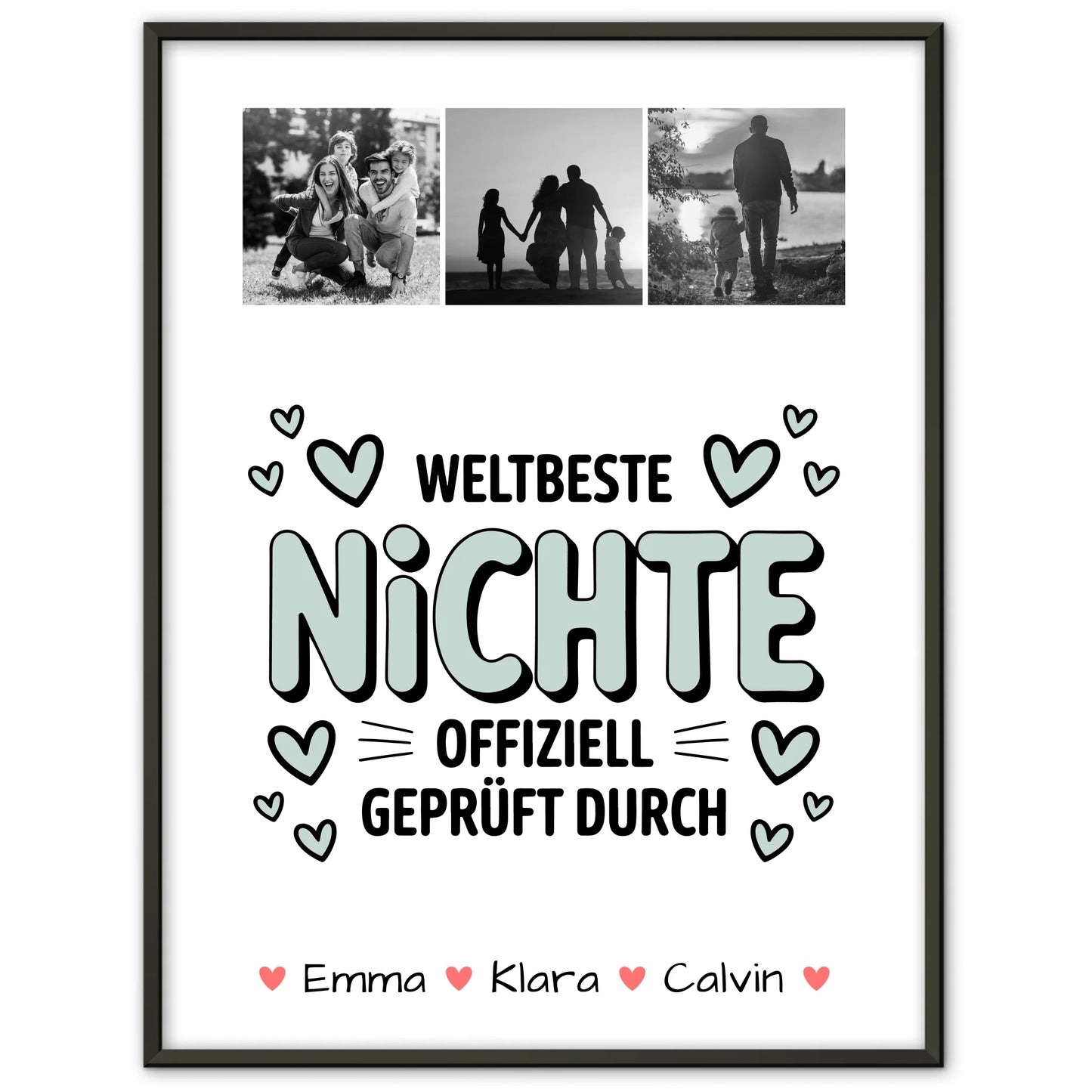 Karten Poster Personalisiert Geschenk Fotocollage Nichte Weltbeste Nichte Offiziell Geprüft Durch