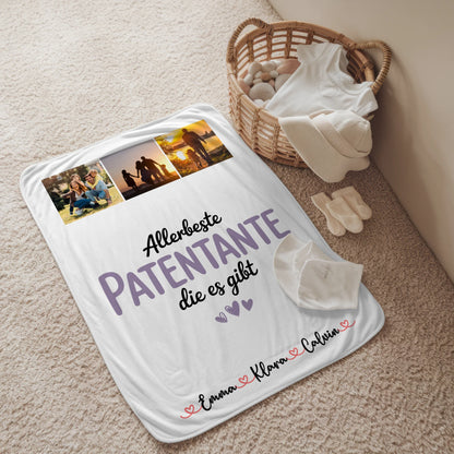 Personalisierte Decke Mit Namen Fotocollage Patentante Allerbeste Patentante Die Es Gibt 2