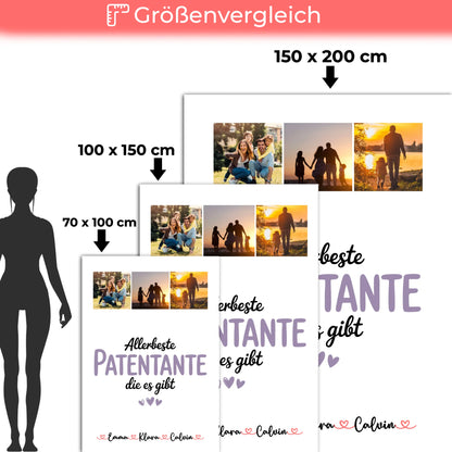 Personalisierte Decke Mit Namen Fotocollage Patentante Allerbeste Patentante Die Es Gibt 5