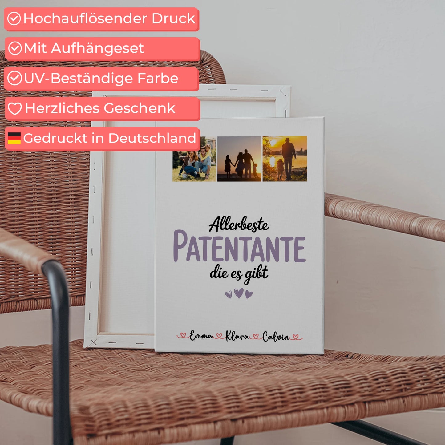 Leinwand Personalisiert Fotocollage Patentante Allerbeste Patentante Die Es Gibt Geschenk 5