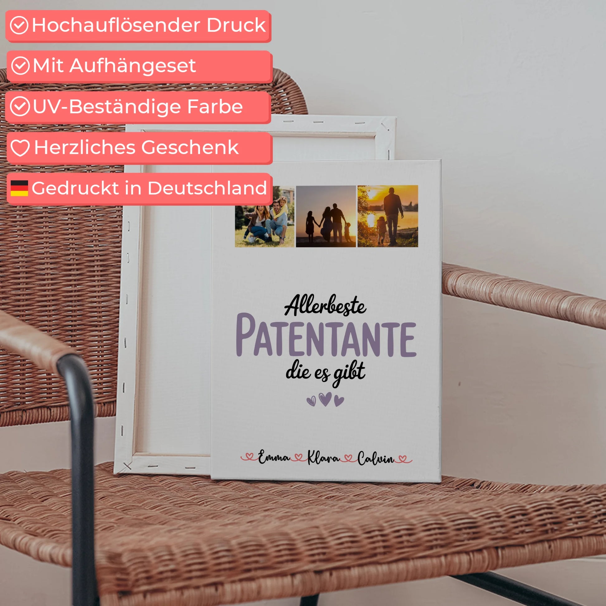 Leinwand Personalisiert Fotocollage Patentante Allerbeste Patentante Die Es Gibt Geschenk 5
