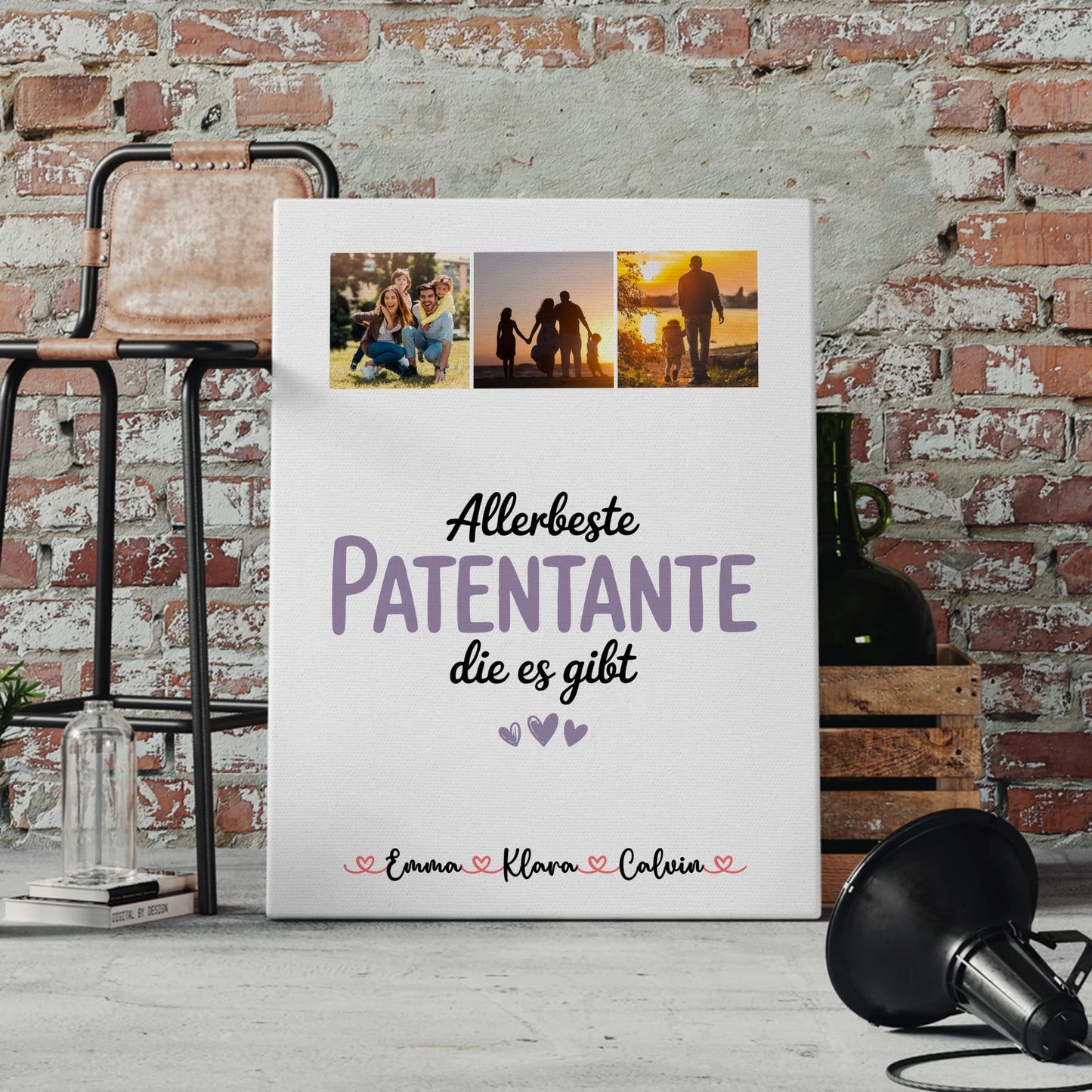 Leinwand Personalisiert Fotocollage Patentante Allerbeste Patentante Die Es Gibt Geschenk 4