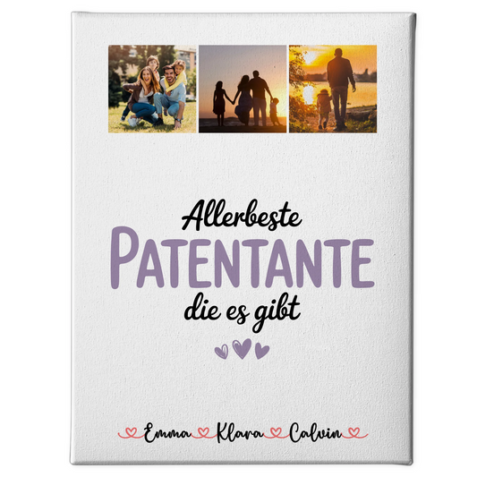 Leinwand Personalisiert Fotocollage Patentante Allerbeste Patentante Die Es Gibt Geschenk 1