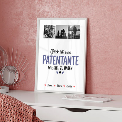 Liebes Poster Personalisiert Fotocollage für Patentante Glück Ist eine Patentante Wie Dich Zu Haben