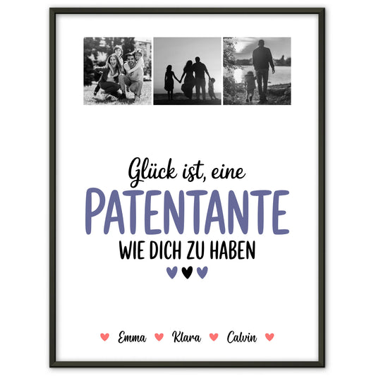 Liebes Poster Personalisiert Fotocollage für Patentante Glück Ist eine Patentante Wie Dich Zu Haben