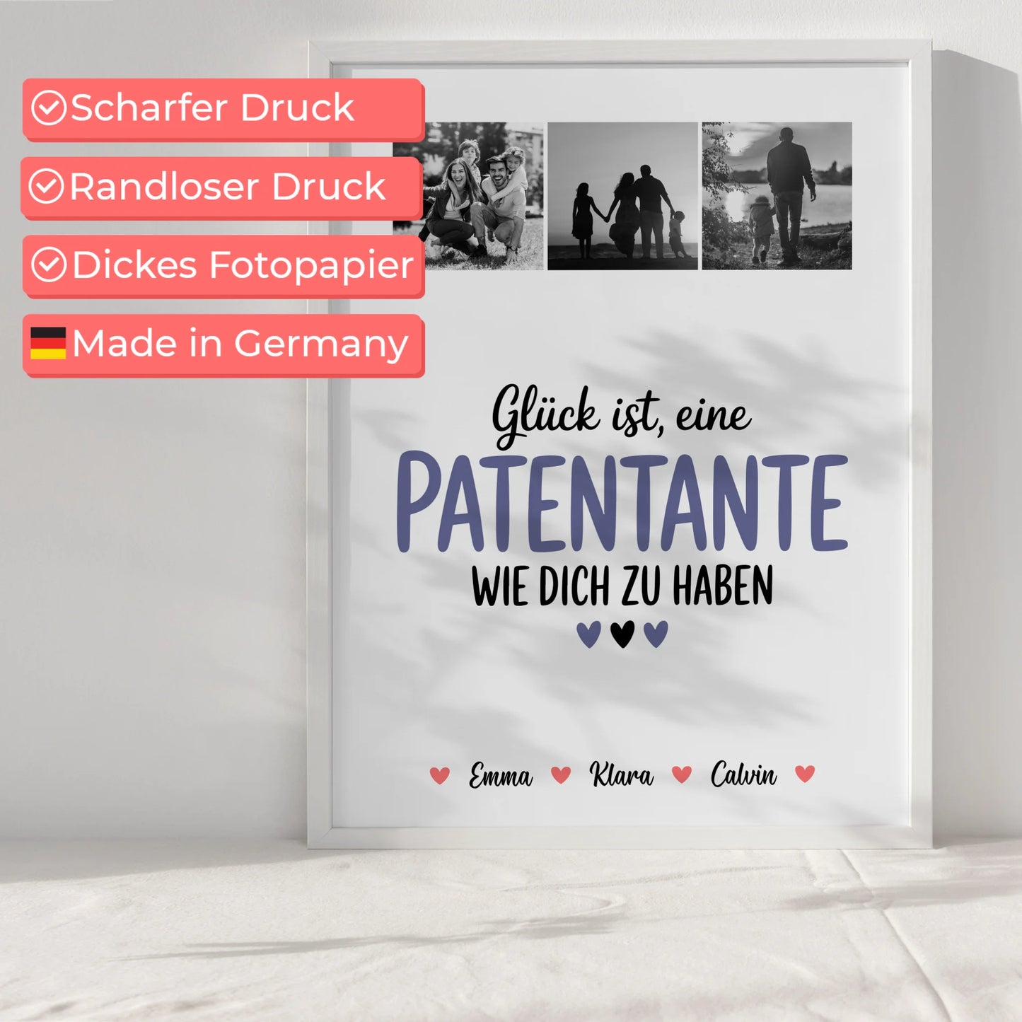 Liebes Poster Personalisiert Fotocollage für Patentante Glück Ist eine Patentante Wie Dich Zu Haben
