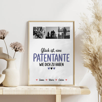 Liebes Poster Personalisiert Fotocollage für Patentante Glück Ist eine Patentante Wie Dich Zu Haben
