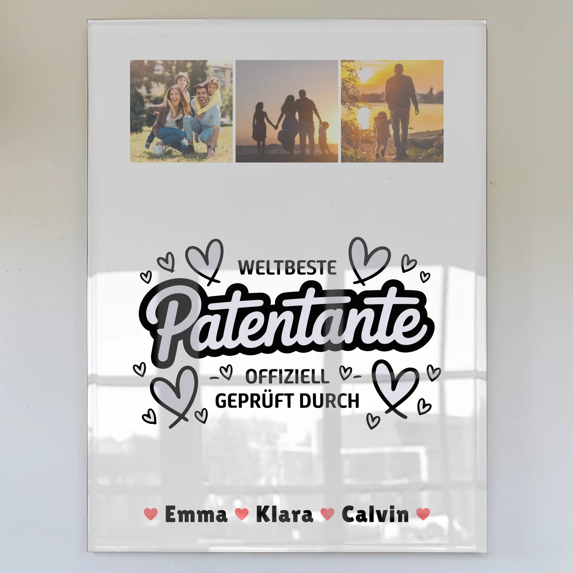 Acrylglas Mit Foto Patentante Fotocollage Weltbeste Patentante Offiziell Geprüft Durch Personalisiertes Geschenk 1