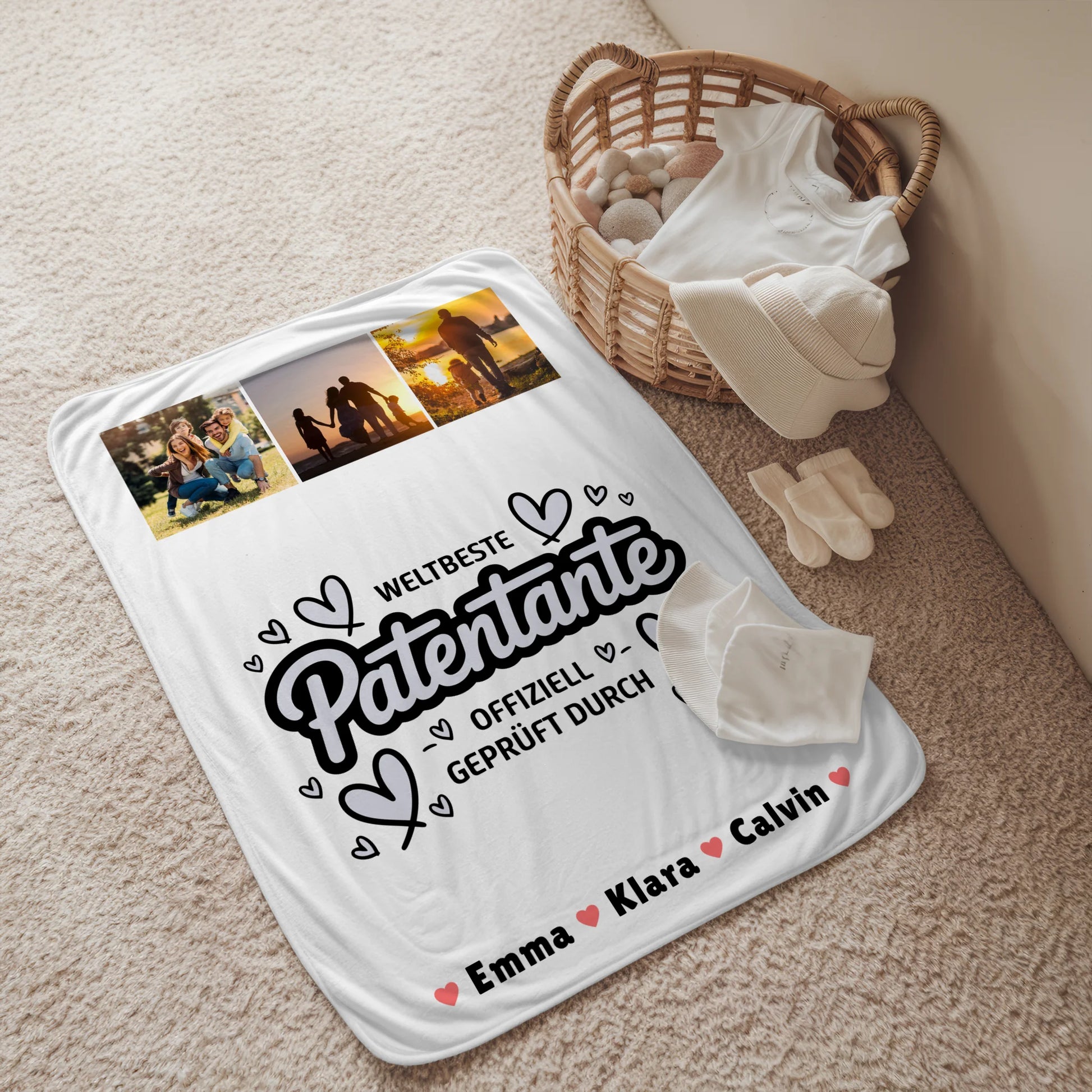 Personalisierte Kuscheldecke Mit Namen Patentante Fotocollage Weltbeste Patentante Offiziell Geprüft Durch 2